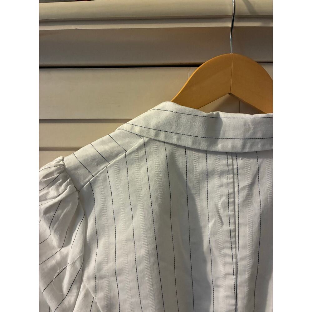 Speechless Blazer Vintage Y2K White Black Pin Stripe Black Buttons Accent Bow - Picture 7 of 9